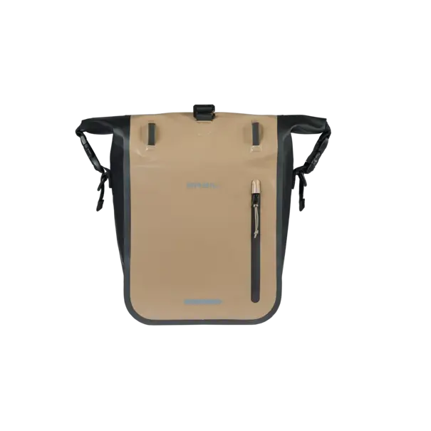Basil Rivo M - enkele tas tarpaulin MIK Hooks - 12-15L - zand/zwart