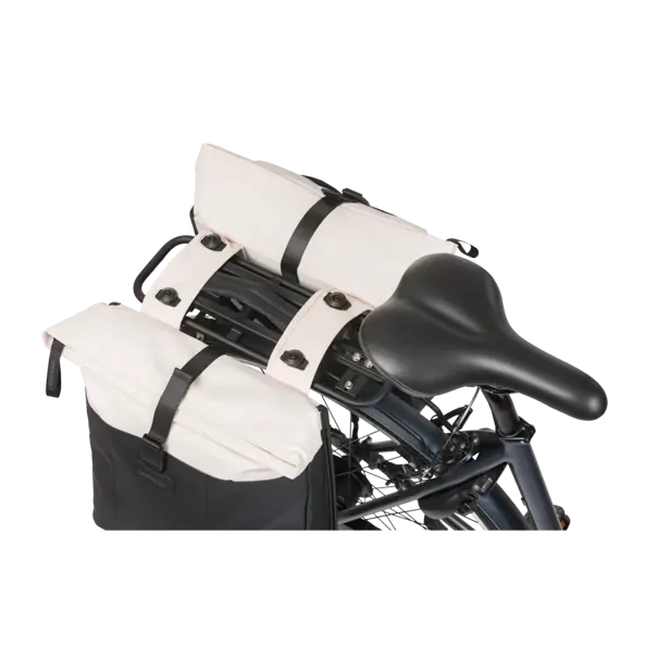 Basil Vive - dubbele fietstas MIK - 28-35L - gebroken wit/zwart
