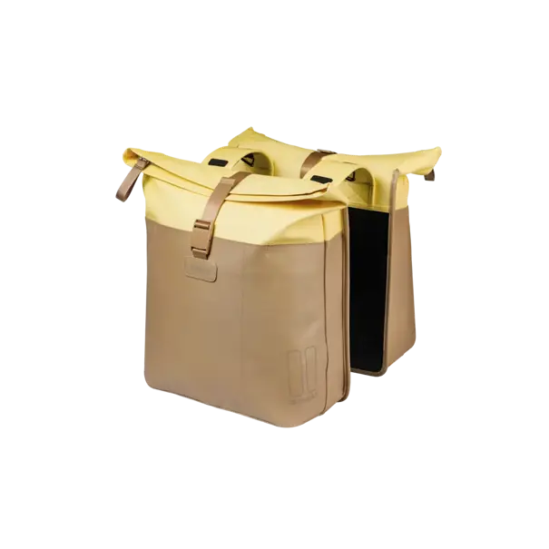 Basil Vive - dubbele fietstas - 28-35L - zand/geel