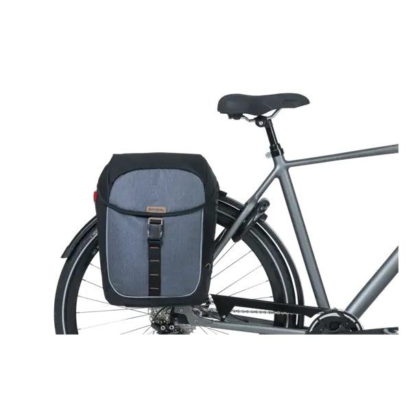 Basil Miles - dubbele fietstas - 34 liter - zwart/grijs