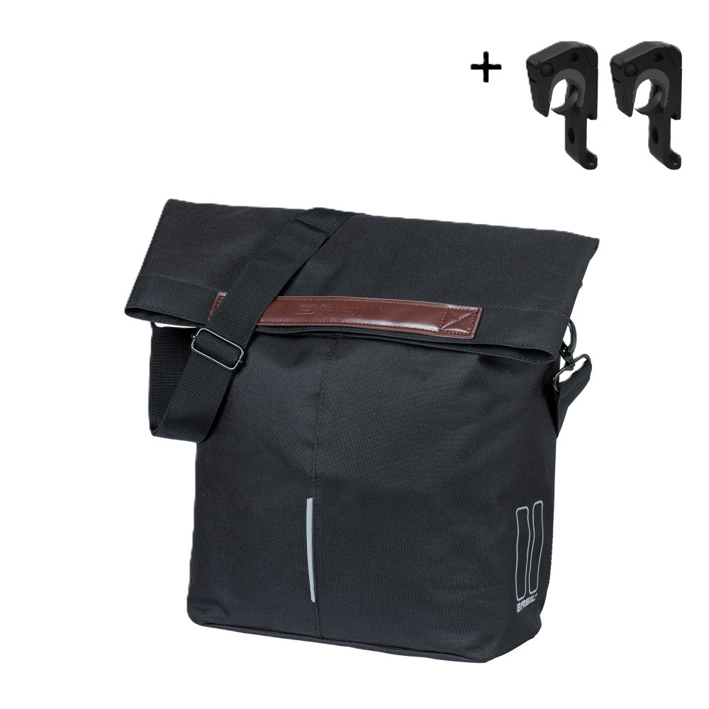 Basil City - fietsshopper MIK Hooks - 14-16L - zwart