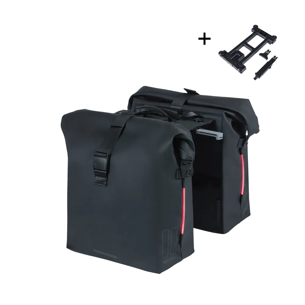 Basil SoHo Nordlicht MIK - dubbele fietstas - 41 liter - night zwart