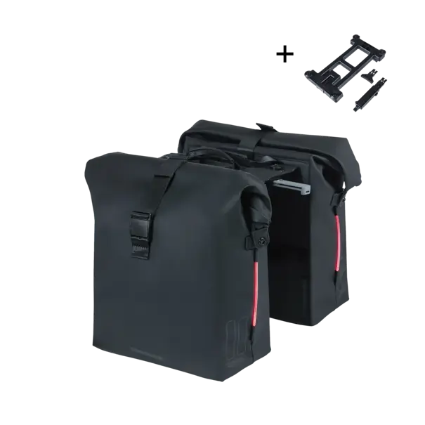 Basil SoHo Nordlicht MIK - dubbele fietstas - 41 liter - night zwart