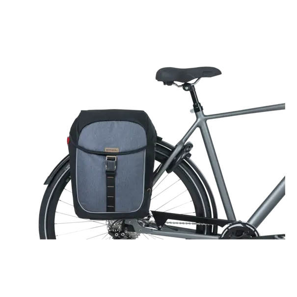 Basil Miles - dubbele fietstas MIK - 34 liter - grijs/zwart