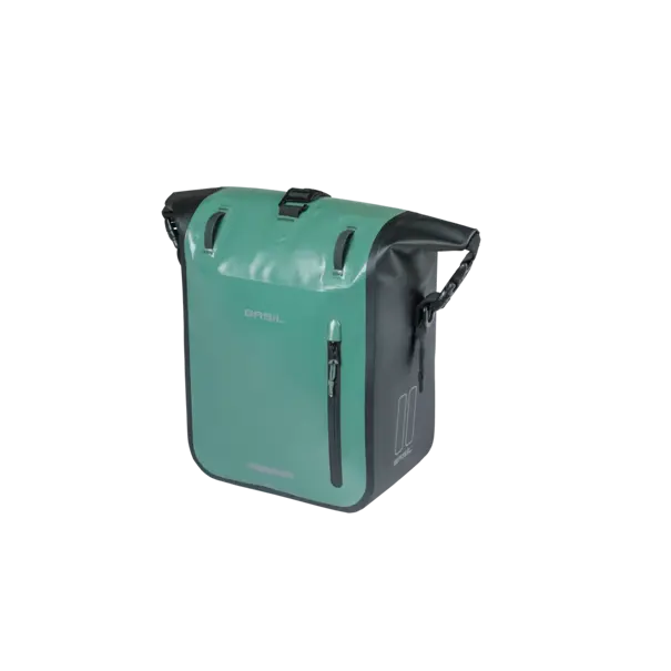 Basil Rivo M - enkele tas tarpaulin MIK Hooks - 12-15L - zilvergroen/zwart