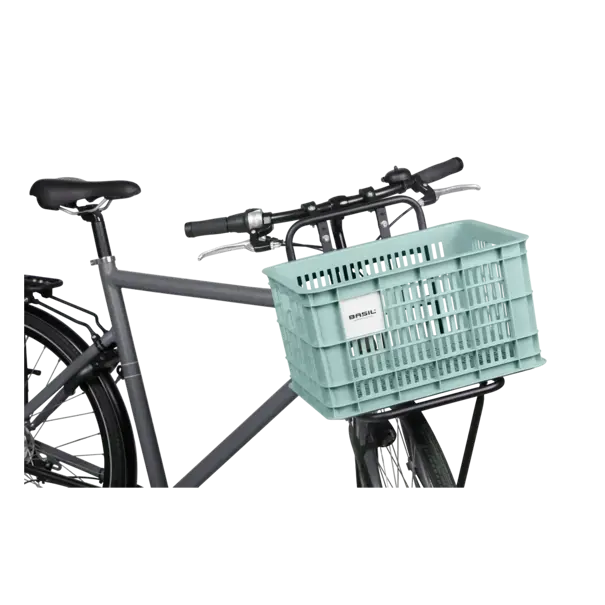 Basil fietskrat L - groot - 40L - gerecycled plastic - silver blue