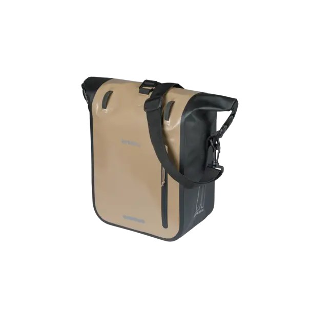 Basil Rivo M - enkele tas tarpaulin MIK Hooks - 12-15L - zand/zwart