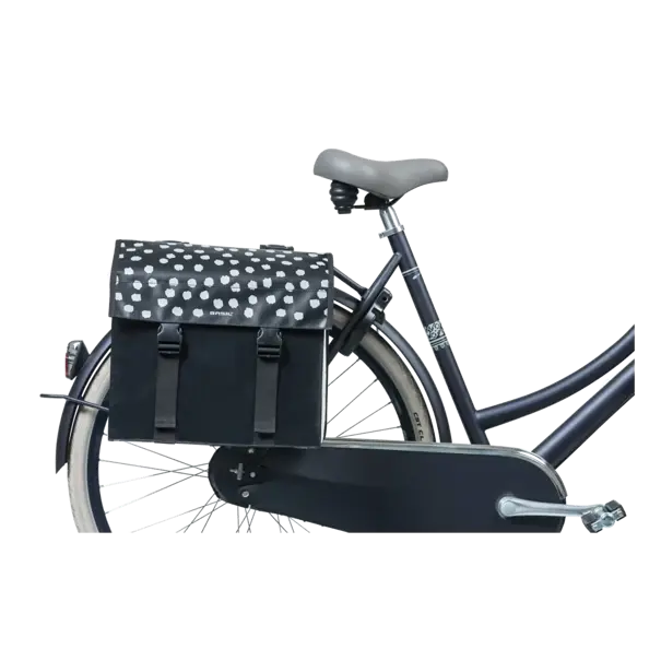 Basil Urban Load - dubbele fietstas - 48-53 liter - zwart met reflecterende stippen