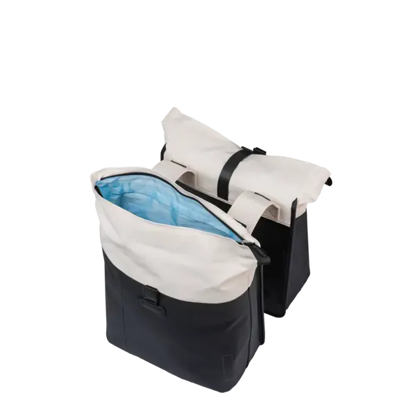 Basil Vive - dubbele fietstas - 28-35L - gebroken wit/zwart