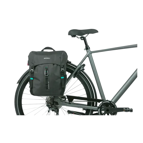 Basil Discovery 365D L - enkele tas MIK Hooks - 20L - zwart gemêleerd