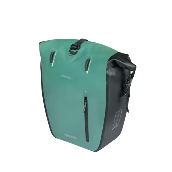 Basil Rivo L - enkele tas tarpaulin MIK Hooks - 25-31L - zilvergroen/zwart