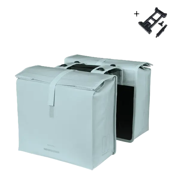 Basil Urban Load Pro - dubbele fietstas MIK - 50-64L - silver blue