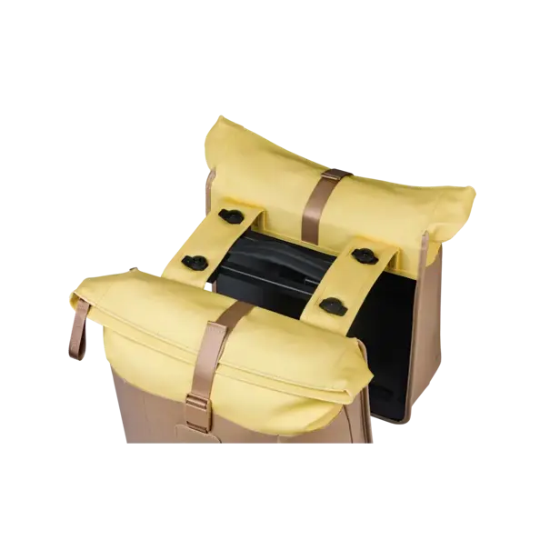 Basil Vive - dubbele fietstas MIK - 28-35L - zand/geel