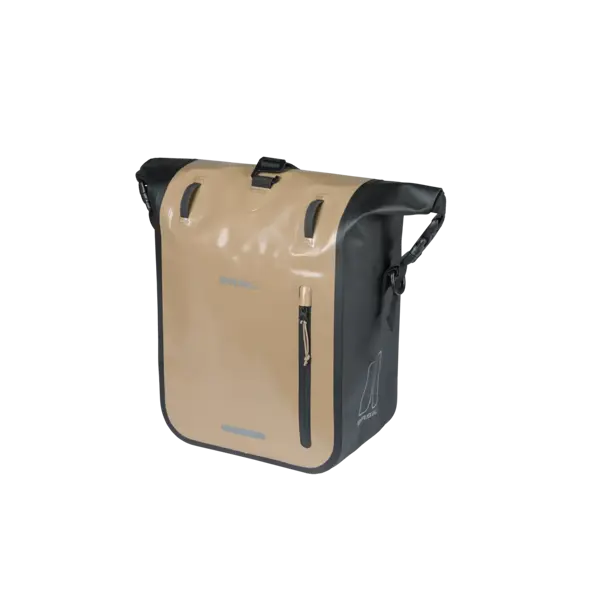 Basil Rivo M - enkele tas tarpaulin MIK Hooks - 12-15L - zand/zwart