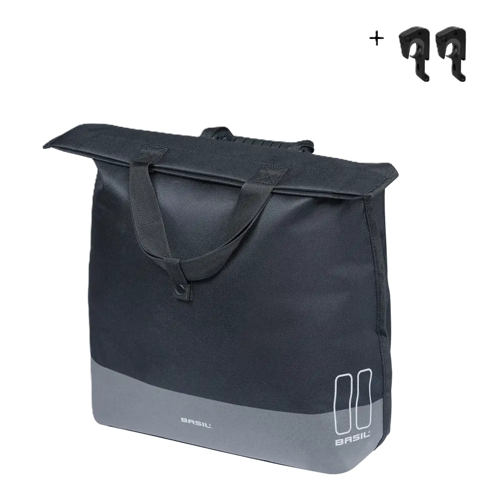 Basil Mara Evo - fietsshopper MIK Hooks - 17-19L - zwart