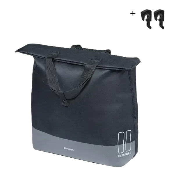 Basil Mara Evo - fietsshopper MIK Hooks - 17-19L - zwart