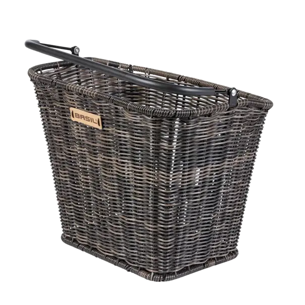 Basil Bremen Rattan Look KF - fietsmand - voorop - donkerbruin