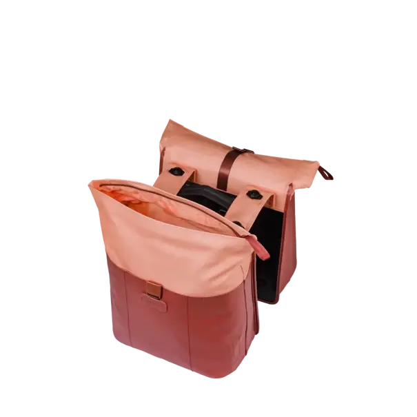 Basil Vive - dubbele fietstas MIK - 28-35L - bordeaux/roze
