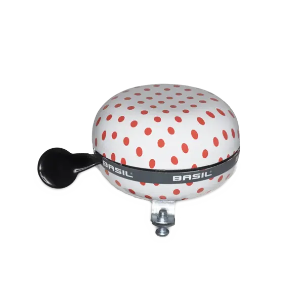 Basil Polkadot - fietsbel - wit / rood
