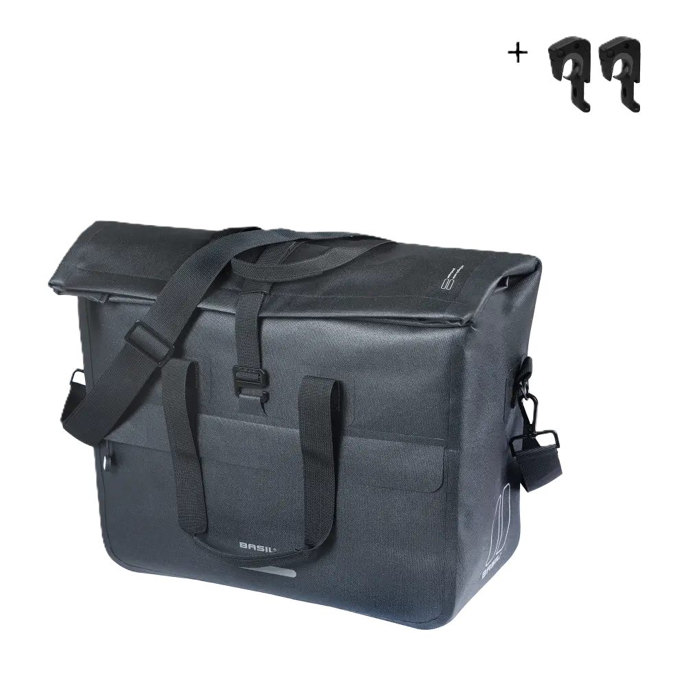 Basil Urban Dry Neo - office bag MIK Hooks - 23-26L - zwart