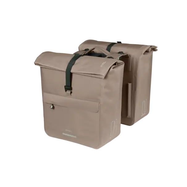 Basil Urban Dry Neo - dubbele fietstas MIK - 46-52L - sage brown