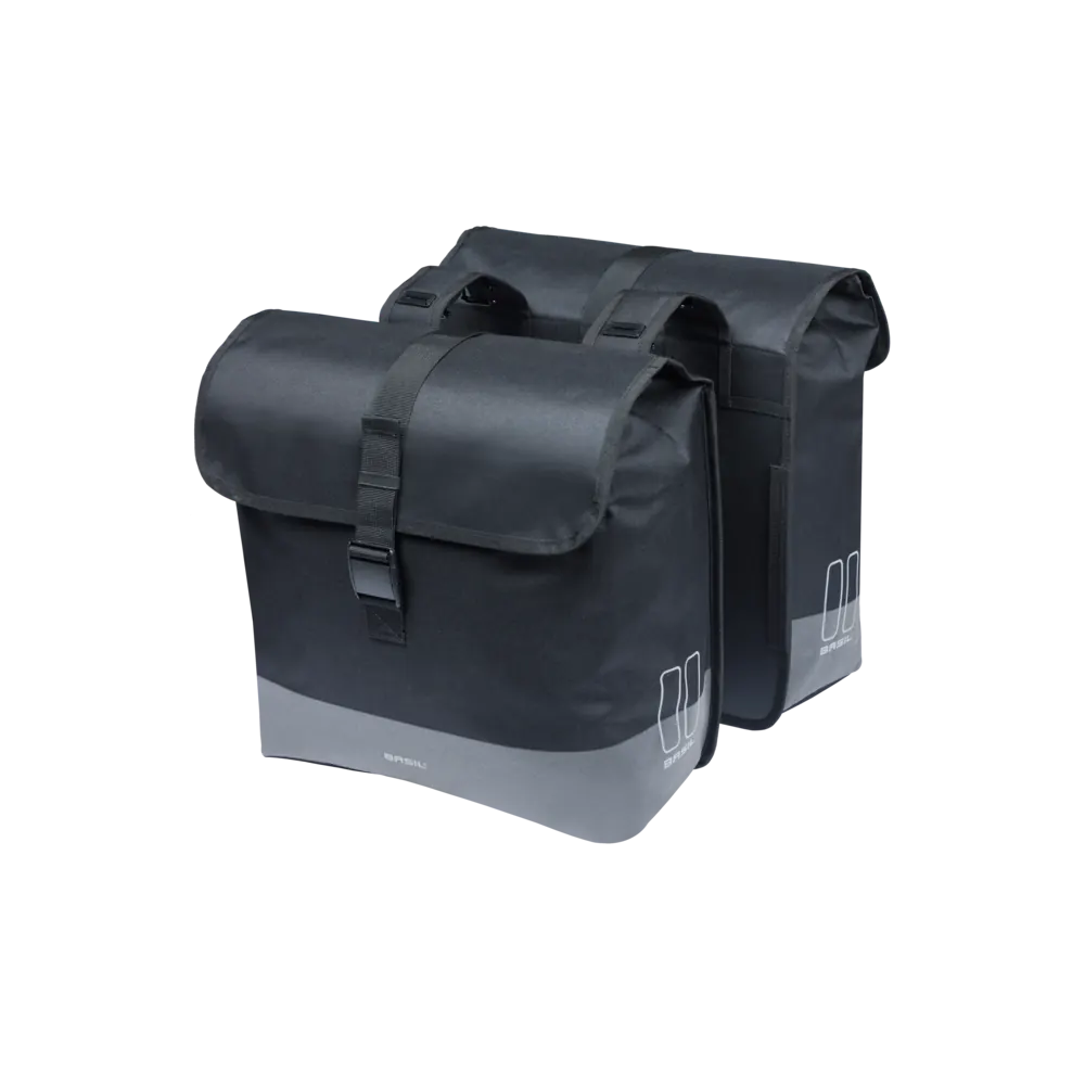 Basil Mara Evo - dubbele fietstas - 38-46L - zwart