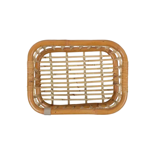 Basil Green Life - rotan fietsmand - medium - voorop natural bruin