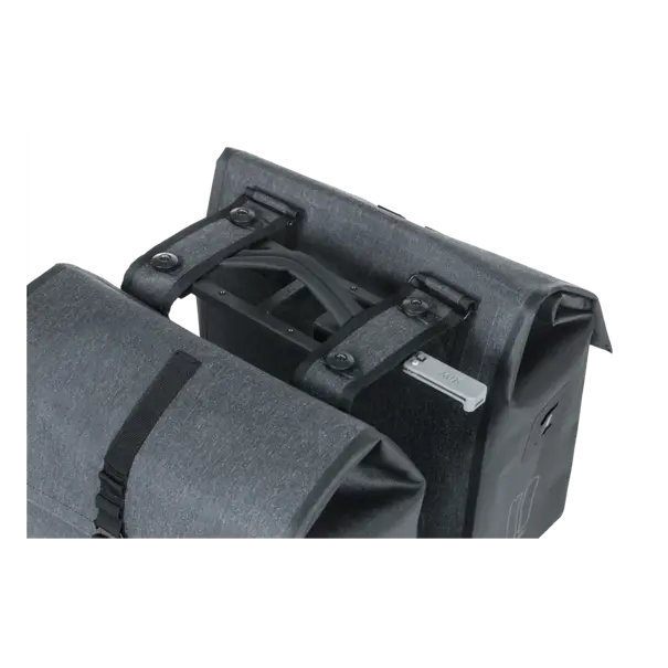 Basil Urban Dry MIK - dubbele fietstas - 50 liter - charcoal mêlée