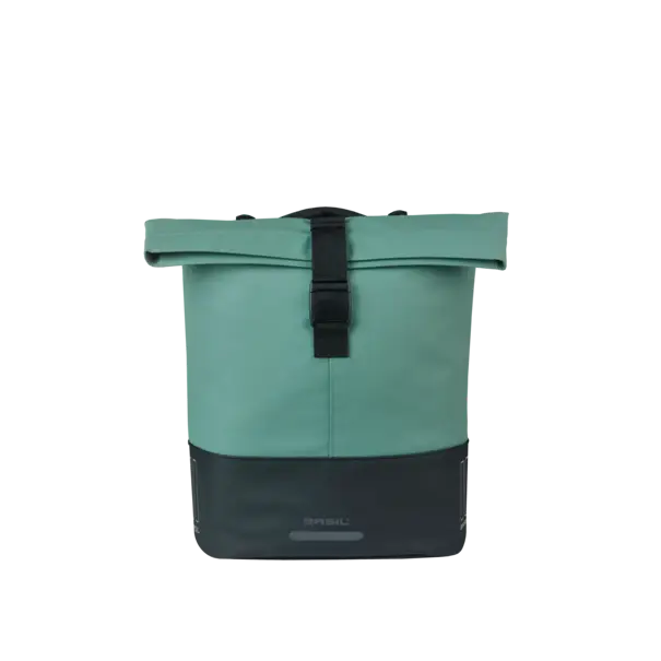 Basil Cove - dubbele fietstas MIK - 28-32L - zilvergroen/zwart