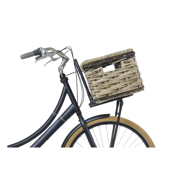 Basil Dijon - met deksel - fietsmand - large - grijs/zwart