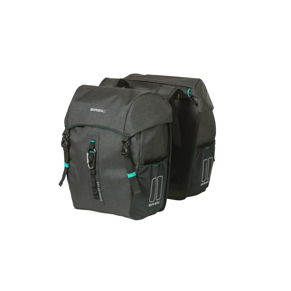 Basil Discovery 365D - dubbele fietstas M - 18 liter - zwart melee