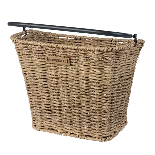 Basil Bremen Rattan Look KF - fietsmand - voorop - bruin