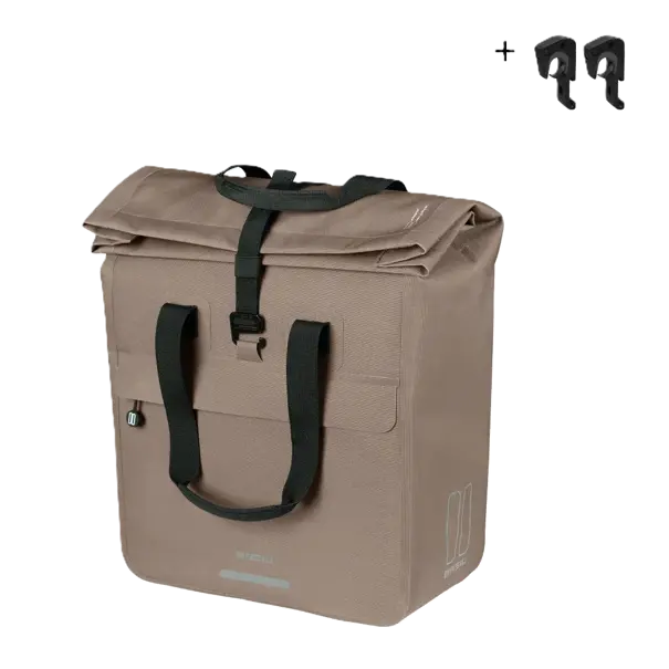 Basil Urban Dry Neo - fietsshopper MIK Hooks - 23-26L - sage brown