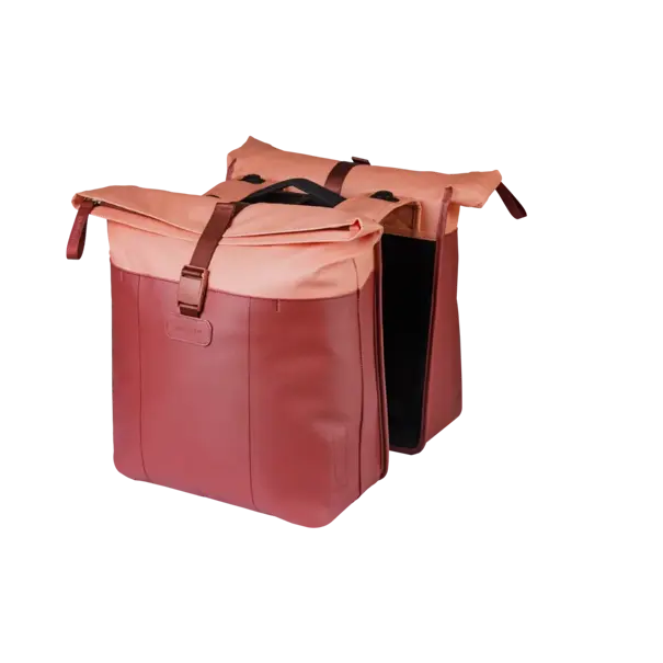 Basil Vive - dubbele fietstas MIK - 28-35L - bordeaux/roze