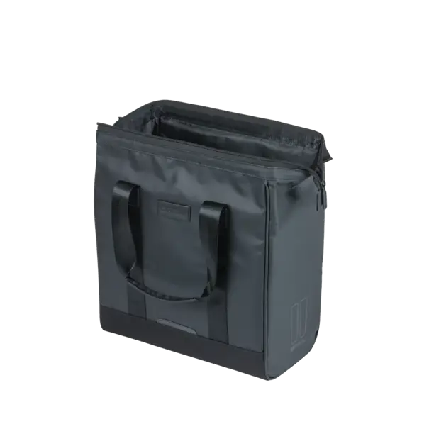 Basil Grand - Tarpaulin fietsshopper MIK Hooks - 23L - zwart