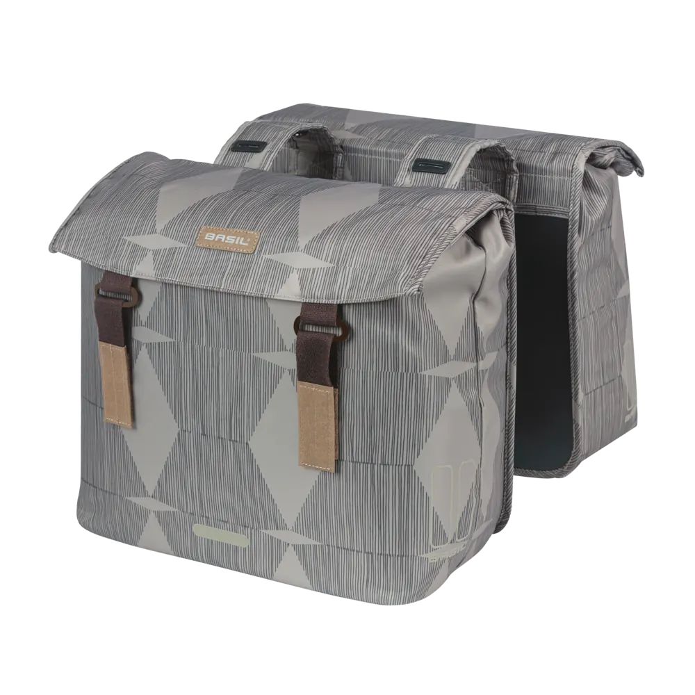 Basil Elegance - dubbele fietstas - 40-49 liter - chateau taupe