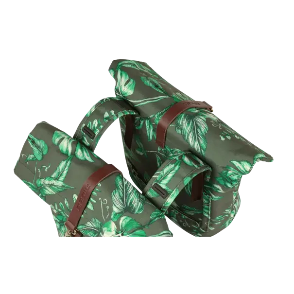 Basil Ever-Green - dubbele fietstas - 28-32 liter - thyme groen