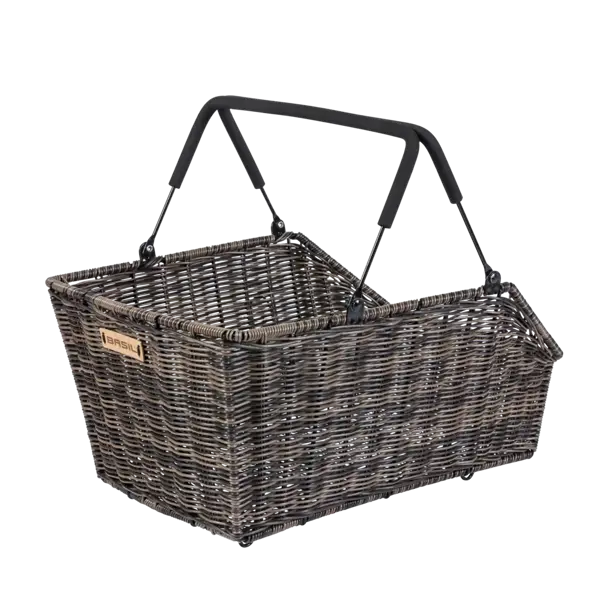 Basil Cento Rattan Look MIK - fietsmand - achterop - bruin